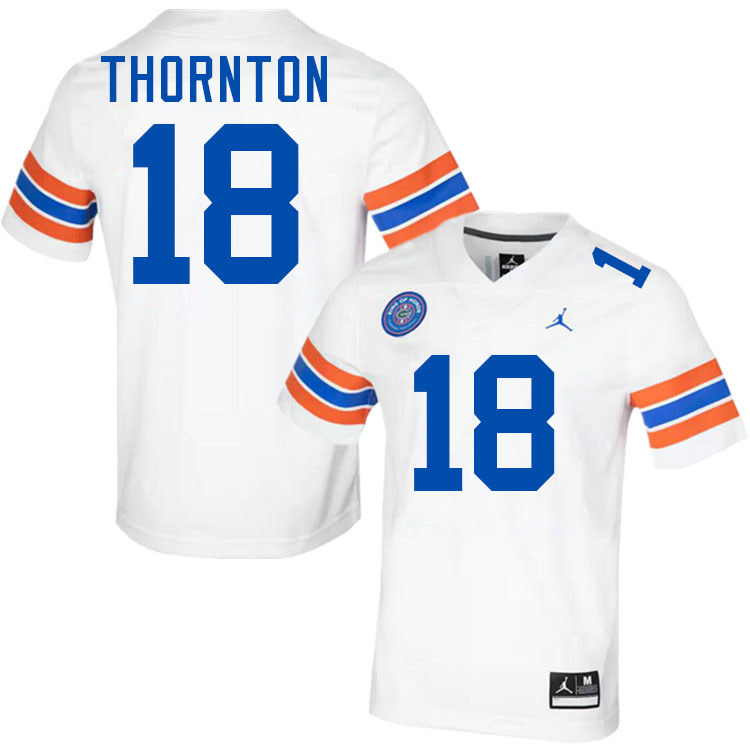 #18 Bryce Thornton Gators Jersey,Florida Gators College Football Jerseys Stitched-Throwback White  #18 Bryce Thornton Gators Jersey,Florida Gators College Football Jerseys Stitched-Throwback White